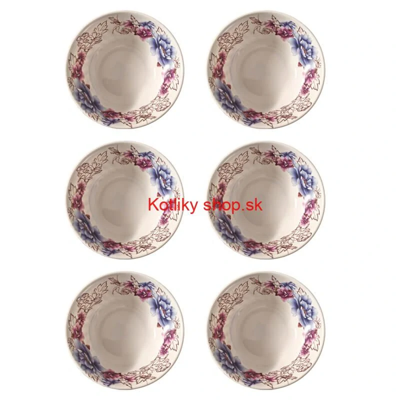 Plastová miska s kvetinovým vzorom (750 ml) – teraz v sade 6 kusov!