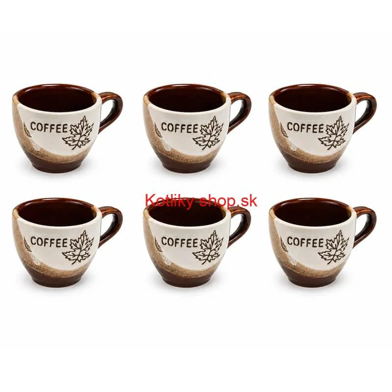 Súprava keramických pohárov na kávu 100 ml 6 ks