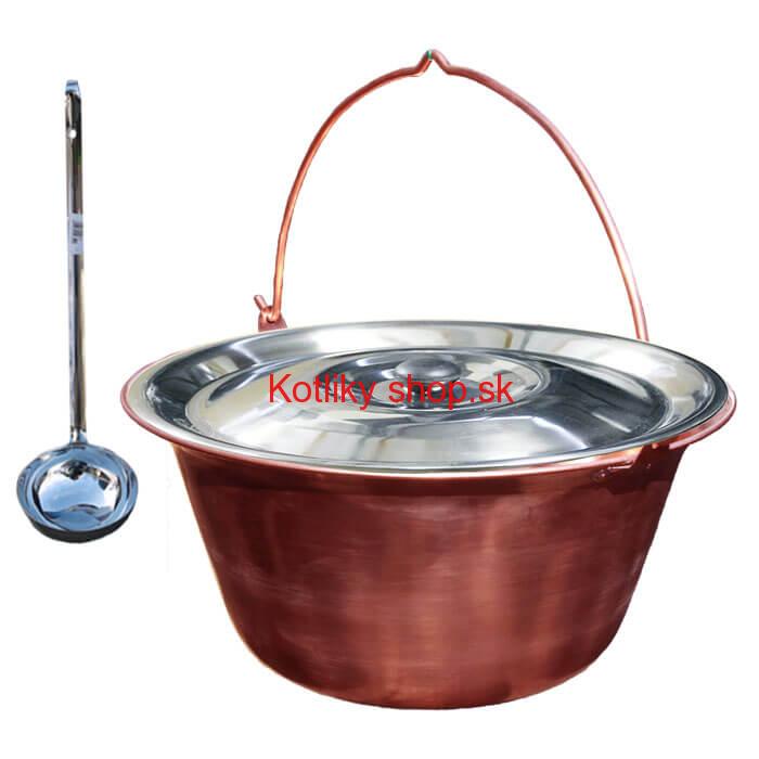 Medený kotlík 14 L (1,2 mm) + antikorová pokrievka