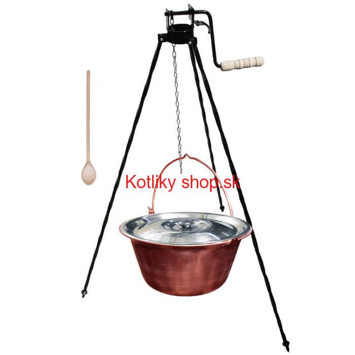 Medený kotlík 20 L + stojan s kladkou VAR