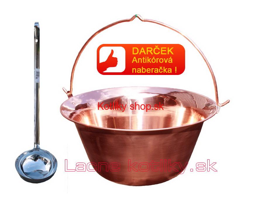 Medený kotlík 30 L + antikórová naberačka